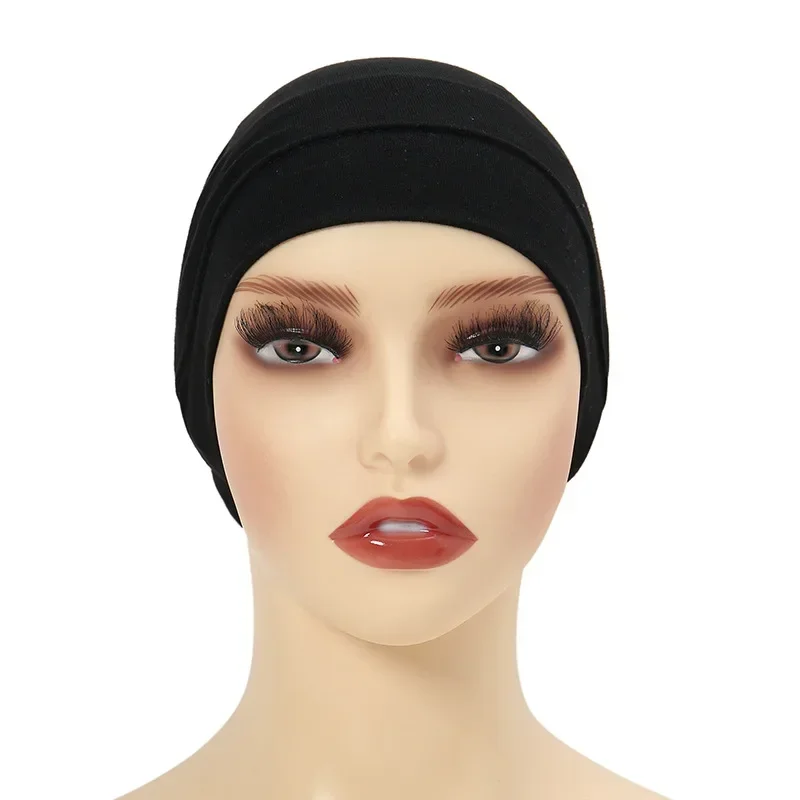 doux femmes stretch sous écharpe musulman intérieur hijab chapeau bonnets bonnet femme musulman turbante mujer perte de cheveux tête écharpe ninja casquette