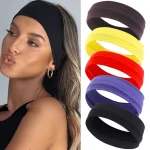 Bandeaux de sport d&rsquo;été pour femmes, Bandanas de Yoga, Fitness, course, couleur unie, élastiques, extensibles, maquillage, accessoires pour cheveux, 2023