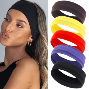 Bandeaux de sport d&rsquo;été pour femmes, Bandanas de Yoga, Fitness, course, couleur unie, élastiques, extensibles, maquillage, accessoires pour cheveux, 2023
