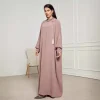 nouvelle mode musulmane 2025 femmes couleur unie décontracté à la mode élégant à manches longues à capuche abaya femme jalabiya vêtements manteau robes