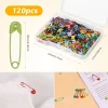 120 épingles de sûreté, mini épingles de sûreté de 19 mm pour vêtements, épingle de sûreté en métal pour vêtements, couture, artisanat, fabrication de bijoux (coloré)