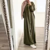 robes longues abayat emberoidery pour femmes, col v, manches longues, caftan ceinturé, robes turques, jilbab, nouveauté, automne
