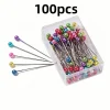 Épingles droites nacrées multicolores, 100/2000 pièces, pour la couture, l'artisanat de bricolage, aiguille de positionnement et de fixation, accessoires de design de mode