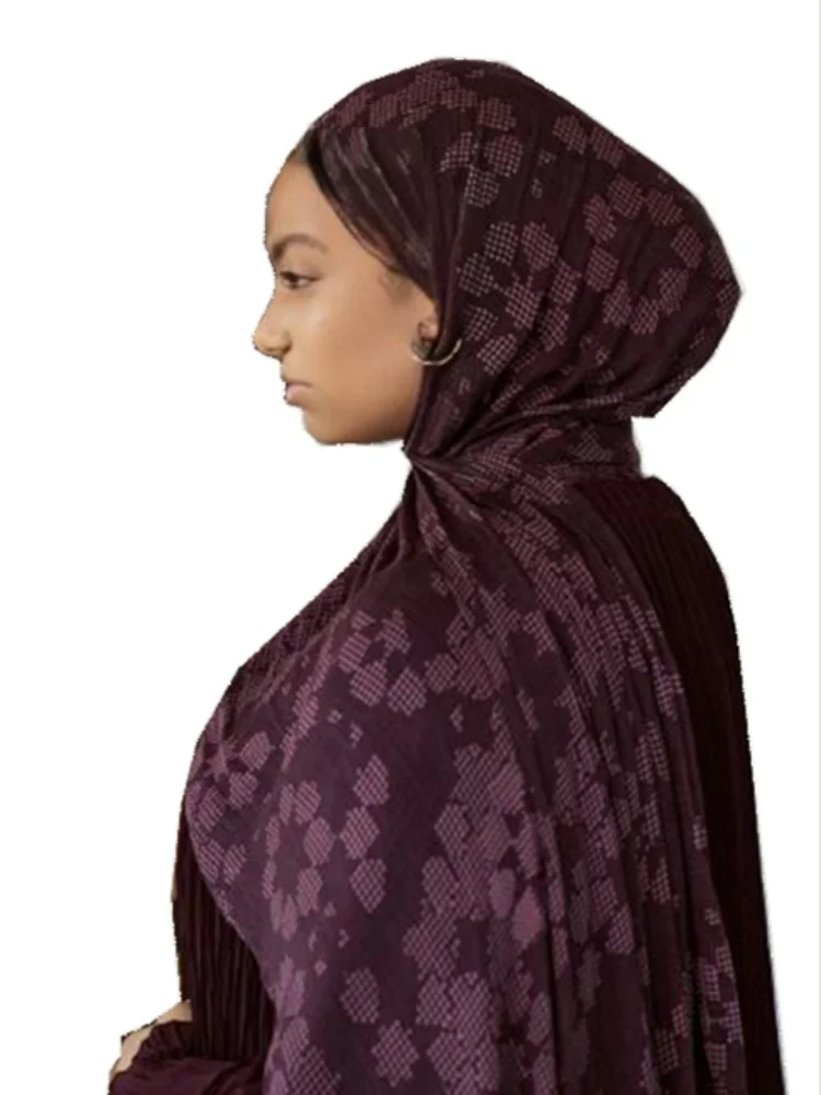 hijab imprimé d'interconnexion pour femmes musulmanes, châle rond, écharpe de sauna, écharpe bohème, écharpe de ramadan islamique, foulard doux, mode, 1pc
