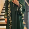 eid abaya musulman pour femmes robe brodée avec écharpe 2 pièces ensemble dubaï arabe longue robe maroc abayas caftan foulard magnifique