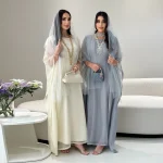 Abaya-Robe de Luxe en Satin Scintillant pour Femme, Tenue Musulmane, Kebaya, Caftan Marocain, Eid BatOO, Dubaï, 2025