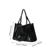 sac sous les bras noir, fourre tout pour étudiants d'affaires, sac à bandoulière en cuir pu, grande capacité, grand sac à main noir de voyage