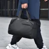 sac à bandoulière noir à sangle réglable, sac de fitness, sac de voyage, avec poches zippées, idéal pour les sports et les sorties décontractées