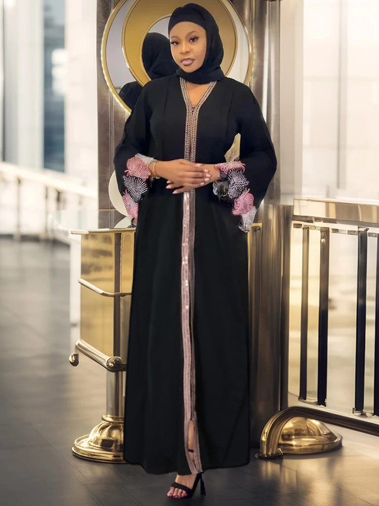 hijab abayas pour femme luxe diamant à manches longues robes dubaï turquie fête robes de soirée caftan marocain femme vêtements musulmans