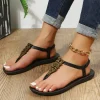 Femmes mode Sandales 2025 été chaussures plates femme bohême tongs dames vacances plage Sandales filles chaussures de rue