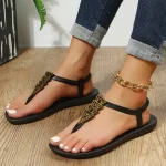 Femmes mode Sandales 2025 été chaussures plates femme bohême tongs dames vacances plage Sandales filles chaussures de rue
