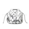 sac à main tissé à la main, nouvelle mode, triangle inversé, sac seau à clip, sac à bandoulière pour femmes, style vintage, doublure en polyester