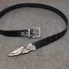 ceintures de taille à boucle incurvée argentée irrégulière unisexe punk y2k rock street jeans sangle de luxe concepteur cinturones para hombre ceintures