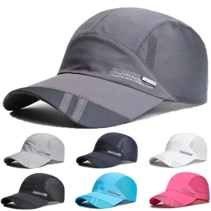Casquettes de baseball respirantes pour hommes et femmes, maille demi-creuse, chapeau de soleil à séchage rapide, unisexe, protection solaire extérieure, casquette de sport réglable