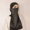 niqab haute qualité avec ficelle en satin musulman une couche respirant satin nida modeste vêtements islamiques prière hijab livraison directe