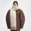 2025 Écharpe 100% laine pour femme, marque de luxe, épaisse et chaude, avec lettres, haute qualité, à la mode, cachemire, y2k, hiver