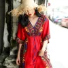robe bohème à manches sulfpour femme, robes maxi de plage, rouge, chic et Élégant, aazole, harajuku, curvy sensual, sexy x, nouveau