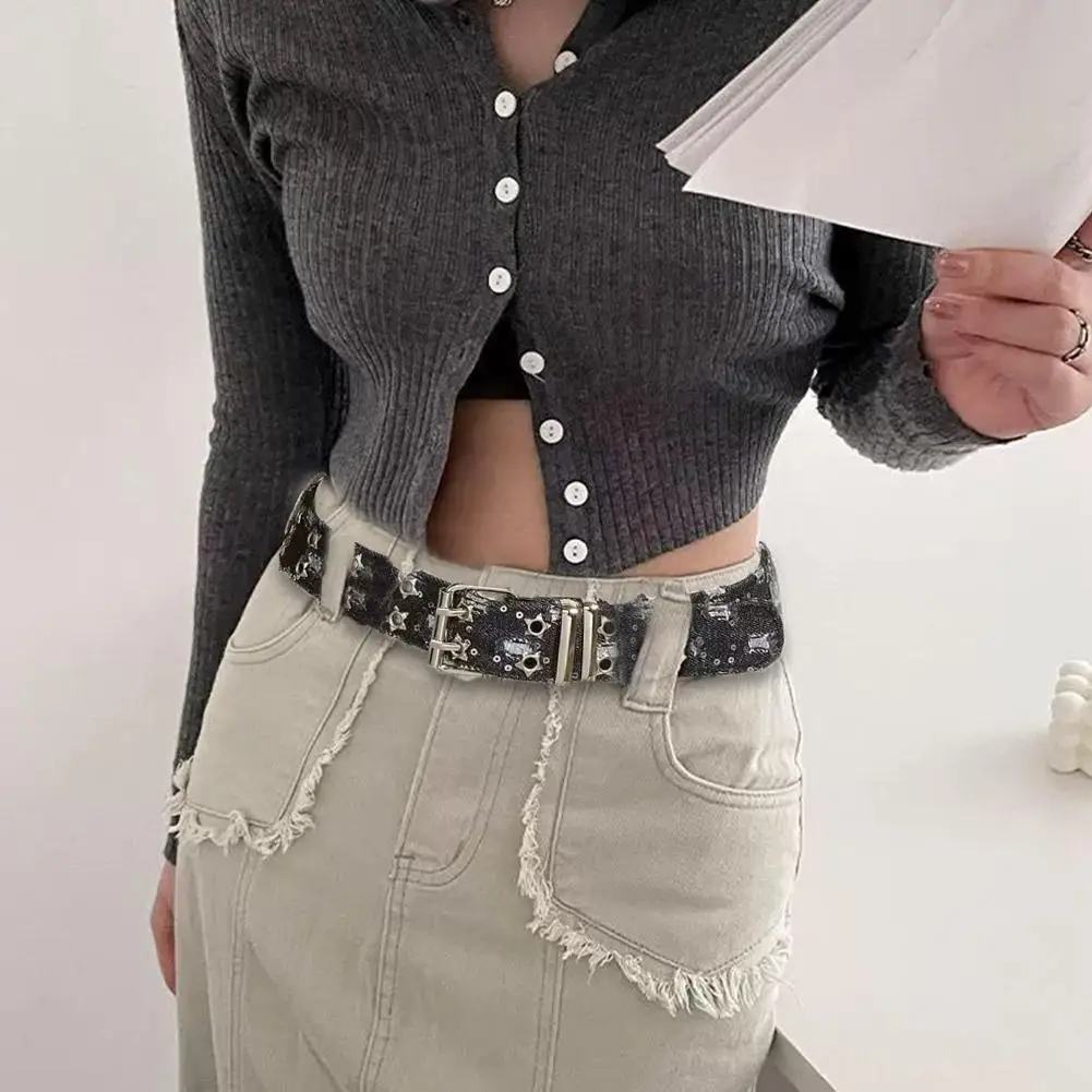 ceinture punk pour femmes, harajuku y2k, gothique, avec œillet étoile, boucle ardillon creuse, pour jeans, accessoires de mode