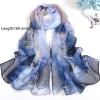 foulard en soie brodé d'été, respirant, résistant au soleil, longues enveloppes, protection solaire lisse, hijab pour femmes