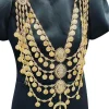 bijoux de mariée algériens, multi chaînes, pièce de monnaie entièrement faite à la main, grand collier, tête de poitrine, robe de mariée arabe, bijoux de corps, nouvelle collection