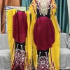 abayas musulmanes pour femmes, avec des appliques imprimées, en coton, manches courtes, ample, caftan marocain avec écharpe châle en dentelle 160x80cm