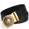 Hommes ceinture en Nylon de luxe or Lions métal boucle automatique ceintures en toile pour hommes mode jean ceinture noir mâle sangle