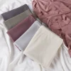 jersey côtelé hijab musulman plaine écharpe crêpe hijab écharpe doux châles islamiques enveloppes bandeau voile femme musulman