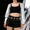 Ceinture polyvalente de style punk hip-hop pour femmes, ceinture rétro en métal pour femmes, ceinture rétro pour robe