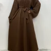 robe longue nida abaya, robe élégante simple, robe à manches a ligne, document pur, dubaï, royaume uni, modeste, populaire, vente chaude