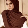 Grande taille femmes musulmanes Hijabs Jersey coton Hijab écharpe pour femmes châles solides bandeau pour femmes bandeau Ramadan Turban Femme