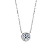 m jaja 1ct lunette moissanite pendentif collier diamant collier pour femmes 18k plaqué or rose s925 argent clavicule chaîne bijoux