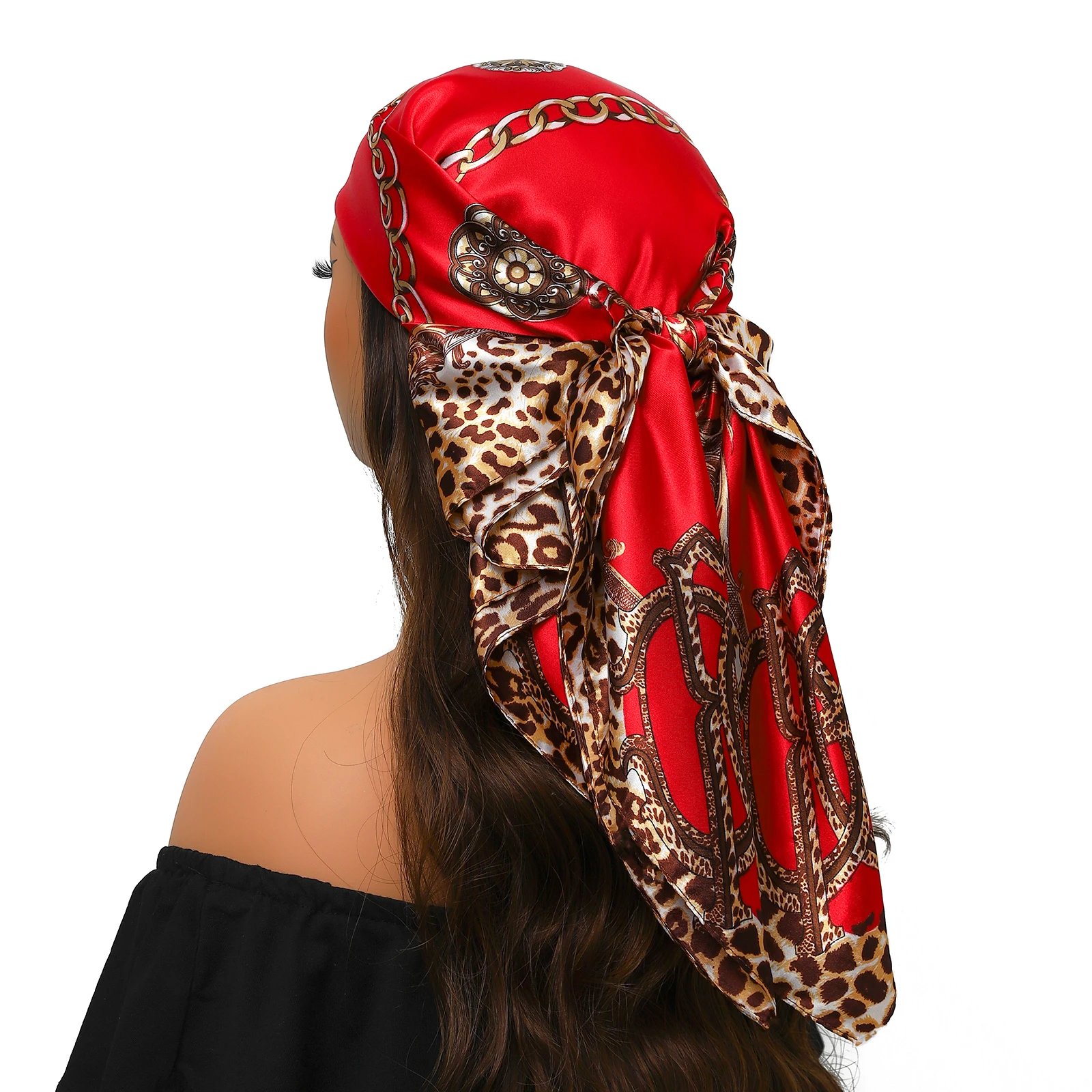 hijab géométrique artificiel imprimé de l'alphabet, châle fin noir et or, Écharpe douce et Élégante, 90x90cm