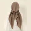 gros coton instantané musulman hijab enveloppe intérieure sous capuchon triangle écharpe hijab plaine islamique turban bonnet doux bandeau chapeau