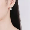 boucles d'oreilles en argent sterling 925 moissanite, bijoux simples en perles pour femmes, adaptés à un usage quotidien