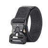 Ceinture tactique à boucle en plastique pour hommes, oreilles dorées, ventilateur militaire multifonctionnel, ceinture en toile, ceinture d&rsquo;entraînement en faux nylon pour l&rsquo;extérieur