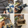 pochette de soirée de luxe pour femmes, pochette de mariée, sac à main avec chaîne, sacs à bandoulière, petit sac à main de fête, poignée en rotin, fourre tout