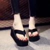 Sandales de plage à talons compensés pour femmes, tongs simples, à la mode coréenne, pour vacances en bord de mer, antidérapantes, semelle épaisse, été
