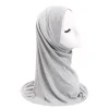 foulard enveloppé en coton modal, châles hijab musulmans pour femmes, écharpe unie, foulard fin d'été, turban islamique, bandeau