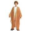saoudien arabe garçons enfants jubba thobe broderie kimono cardigan islamique garçon djellaba dishdasha musulman ouvert abaya robe caftan robe