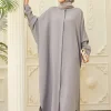 abayas élégants violets et noirs pour femmes, robes musulmanes à manches longues, cardigan de dubaï, vêtements kimono, hijab de soirée du ramadan