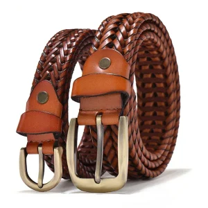 Ceinture en cuir tressé hommes/femmes boucle ardillon ceinture de taille pour hommes de haute qualité luxe hommes ceintures de créateur pour hommes hommes ceinture femme