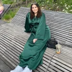 Abayas de luxe pour femmes avec ceinture, vêtements de prière islamique, caftan pour filles, vêtements arabes marocains, vert et noir, 2023