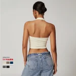 Soutien-gorge respirant pour le cou et le dos, soutien-gorge de sport sans couture, haut de fitness antichoc d&rsquo;été pour femmes