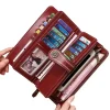 Haute qualité femmes portefeuille antivol en cuir portefeuilles pour femme longue fermeture éclair grande pochette pour dames femme sac à main porte-carte