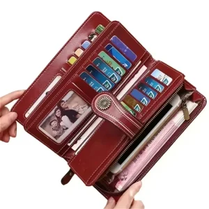 Haute qualité femmes portefeuille antivol en cuir portefeuilles pour femme longue fermeture éclair grande pochette pour dames femme sac à main porte-carte