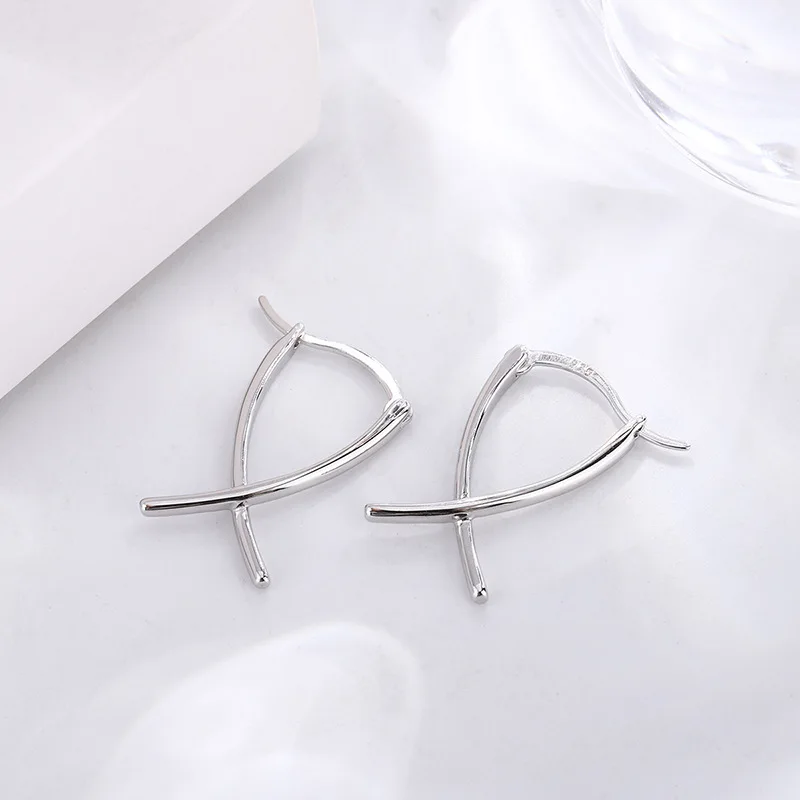 Bijoux à la mode simplement boucles d'oreilles géométrie Unique boucles d'oreilles pour femmes cadeau boucles d'oreilles bijoux de mode coréen couleur argent boucles d'oreilles