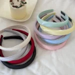 Bandeau en satin mercerisé avec tête de mort haute pour femme, tenue quotidienne, style hongkongais, carte de cheveux haut de gamme, niche de lavage du visage, blanc