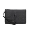 Pochette de jour en cuir PU souple pour homme, sac à main de téléphone, enveloppe de luxe, affaires décontractées, mode masculine, haute qualité