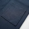 peignoir pour hommes premium tissage gaufré 100 % coton en bleu saphir avec col en v et ceinture à nouer robe kimono gaufrée de luxe respirant