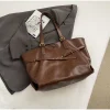 sac fourre tout de luxe vintage de grande capacité, sac à main polyvalent pour le travail de banlieue, classe d'étudiant, boucle de ceinture sous les bras, sac de shopping pour femmes